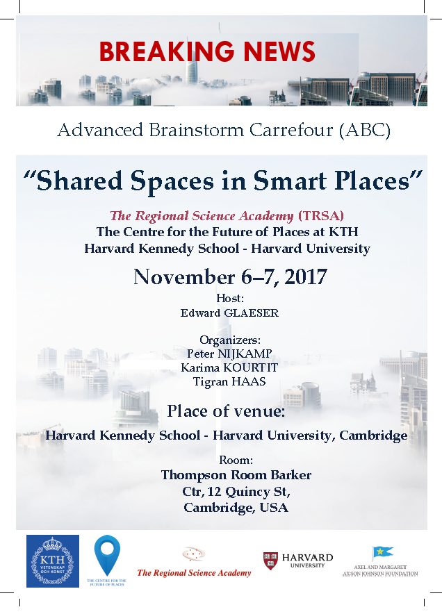 Announcement Regional Science Academy Meeting at Harvard University in Boston November 6 and 7 2017