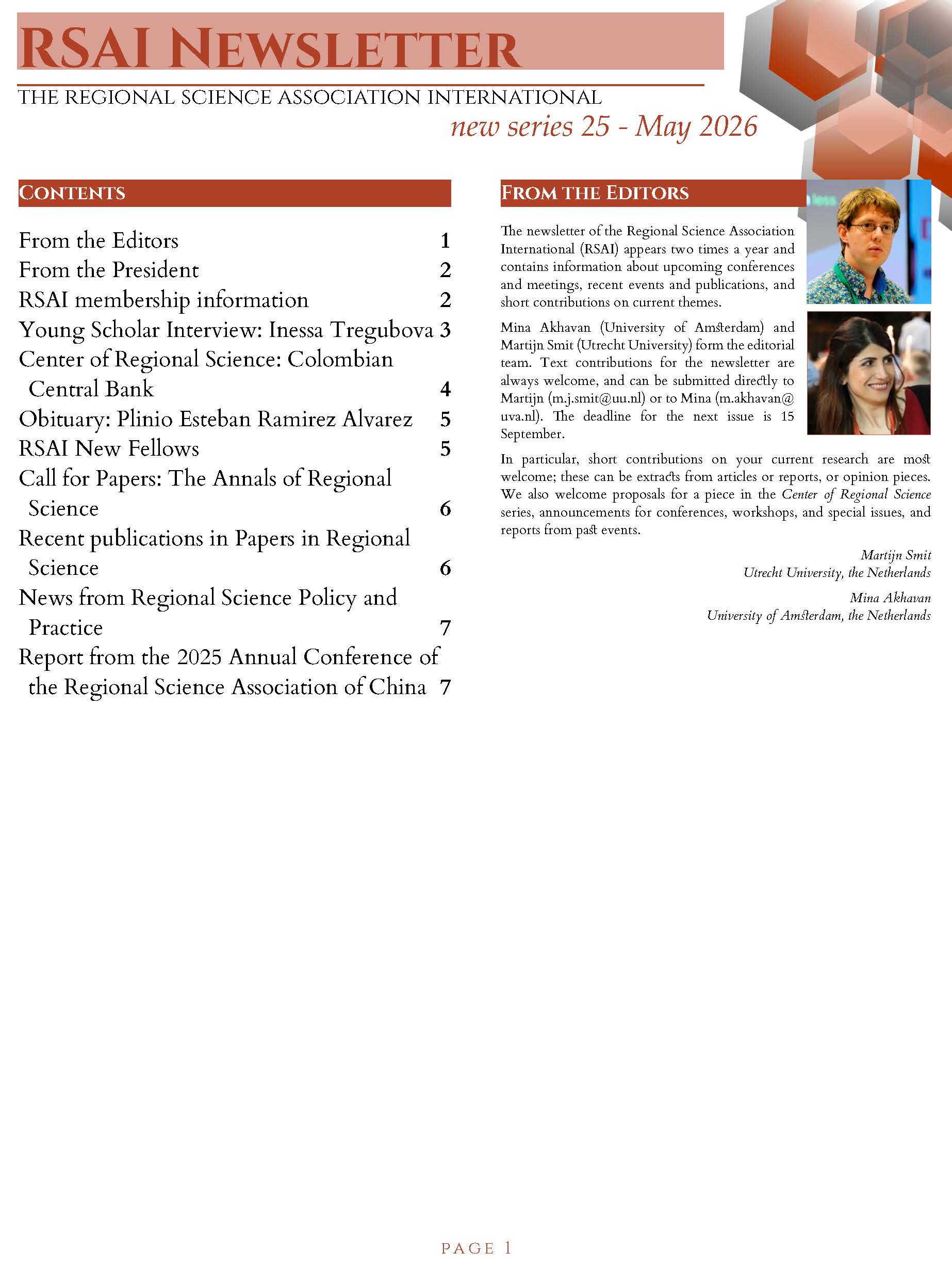 RSAI Newsletter 2026 1 Página 1