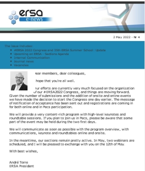 ERSA Monthly E-news - April 202