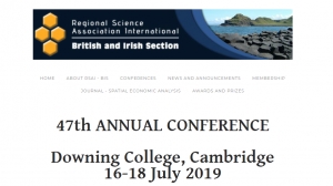 Call for Abstracts | 47th RSAI British &amp; Irish Section ANNUAL CONFERENCE, Downing College, Cambridge 16-18 July 2019