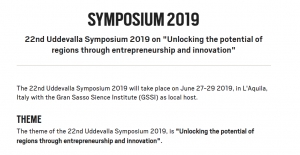 22nd Uddevalla Symposium 2019, June 27-29 2019, in L&#039;Aquila, Italy