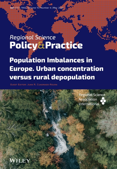 The latest issue of Regional Science Policy & Practice are available! Vol. 15, No. 4, May 2023, Special Issue: Population imbalances in Europe. Urban concentration versus rural depopulation
