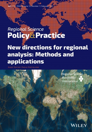 The latest issue of Regional Science Policy &amp; Practice are available! Volume 13, Issue 1, Special Issue: New directions for regional analysis: Methods and applications, Pages: 1-205, February 2021