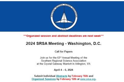 REMINDER - 2024 SRSA Conference Call for Papers