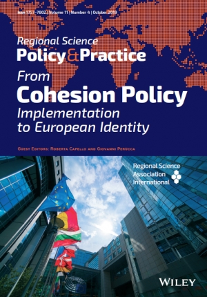 The latest issue of Regional Science Policy &amp; Practice are available! Volume 11, Issue 4, Special Issue:From Cohesion Policy Implementation to European Identity, Pages 629-755, October 2019