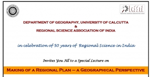 REGIONAL SCIENCE ASSOCIATION OF INDIA in celebration of 50 years of Regional Science in India Invites You All to a Special Lecture