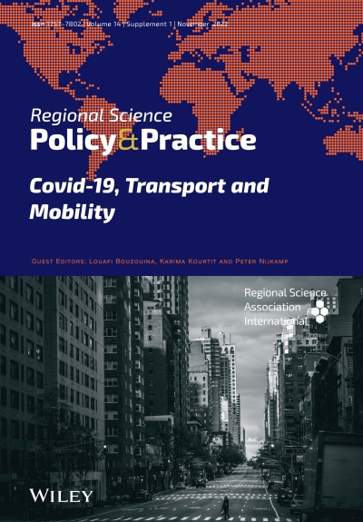 The latest issue of Regional Science Policy & Practice are available! Vol. 14, No. S1, November 2022, Special Issue: Covid-19, Transport and Mobility