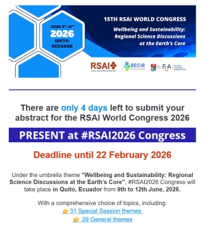 Only 4 Days Left! – #RSAI2026 Abstract Submission Deadline