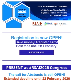 2026 RSAI World Congress | Registration is OPEN!